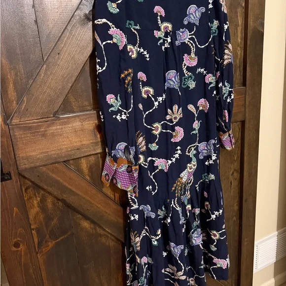 LOFT Navy Maxi Dress with Multicolor Floral Paisley Print - Picture 6 of 7